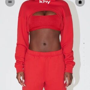 Khy Red Cropped Hoodie